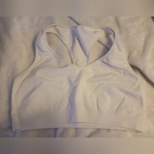 Hanes White Racerback Seamless Sports Bra